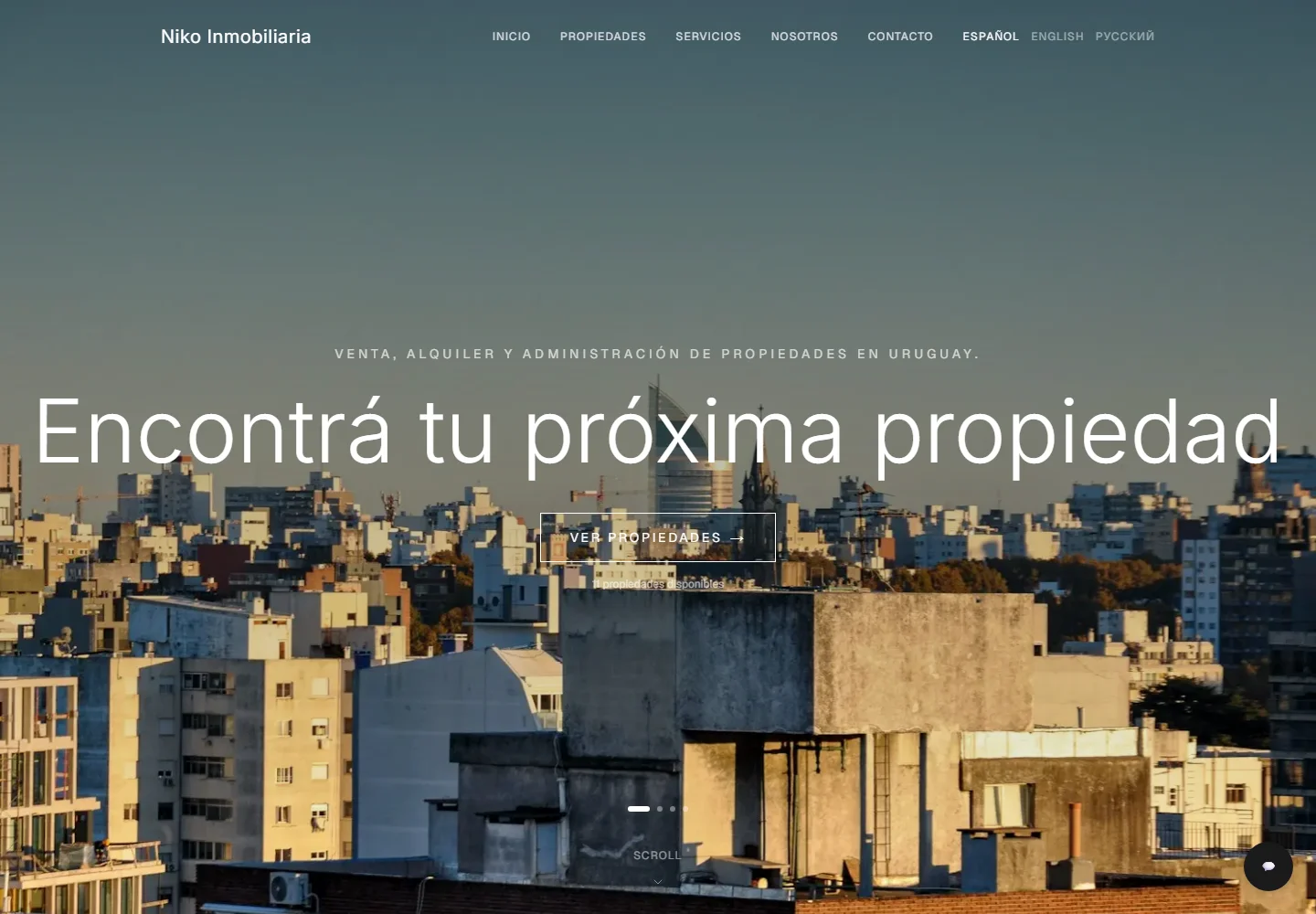 Captura del sitio de Plataforma inmobiliaria con IA — demo, desarrollado por PIXO